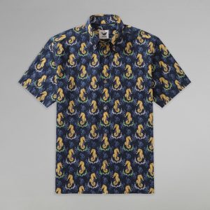 Hawaiiskjorte med mønster av sjøhester