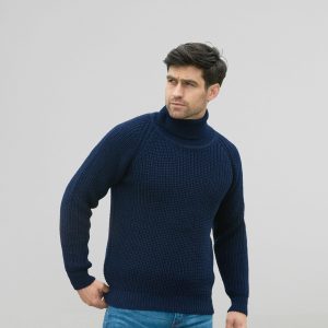 Submariner rib roll neck - Navy