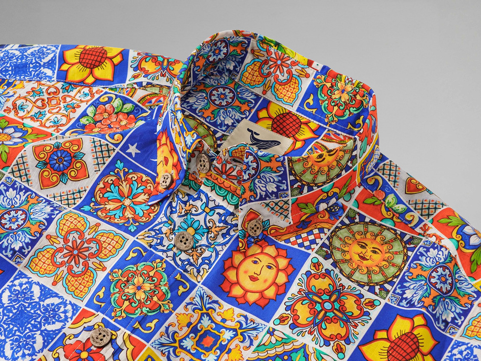 Mediterranean Tile Heaven - Hawaiiskjorte - Bilde 2
